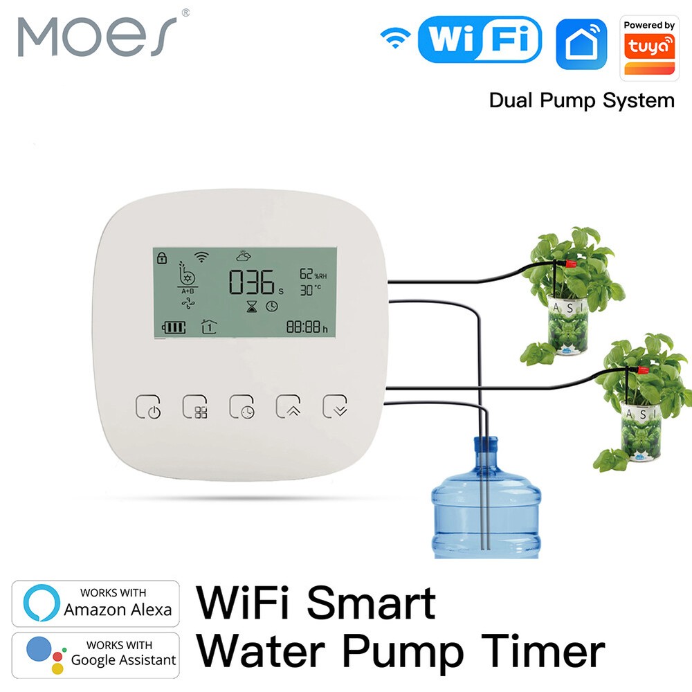 MOES WiFi Smart Automatic Drip Irrigation Watering System Timer Alex Google APP
