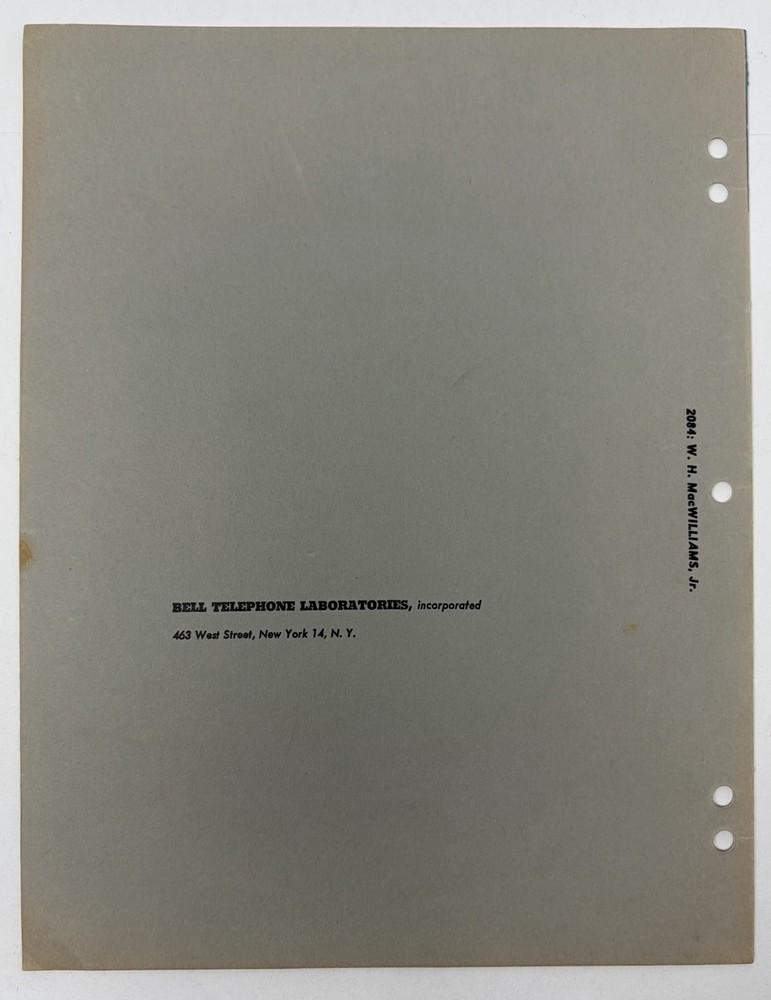 Bell Telephone System Technical Publication Computers 1953 Booklet History