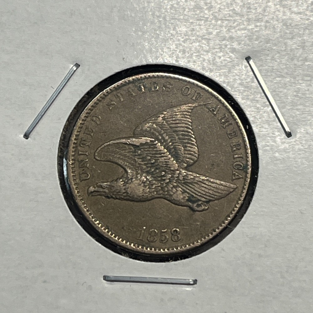 1858 Flying Eagle Cent VF+ Coin