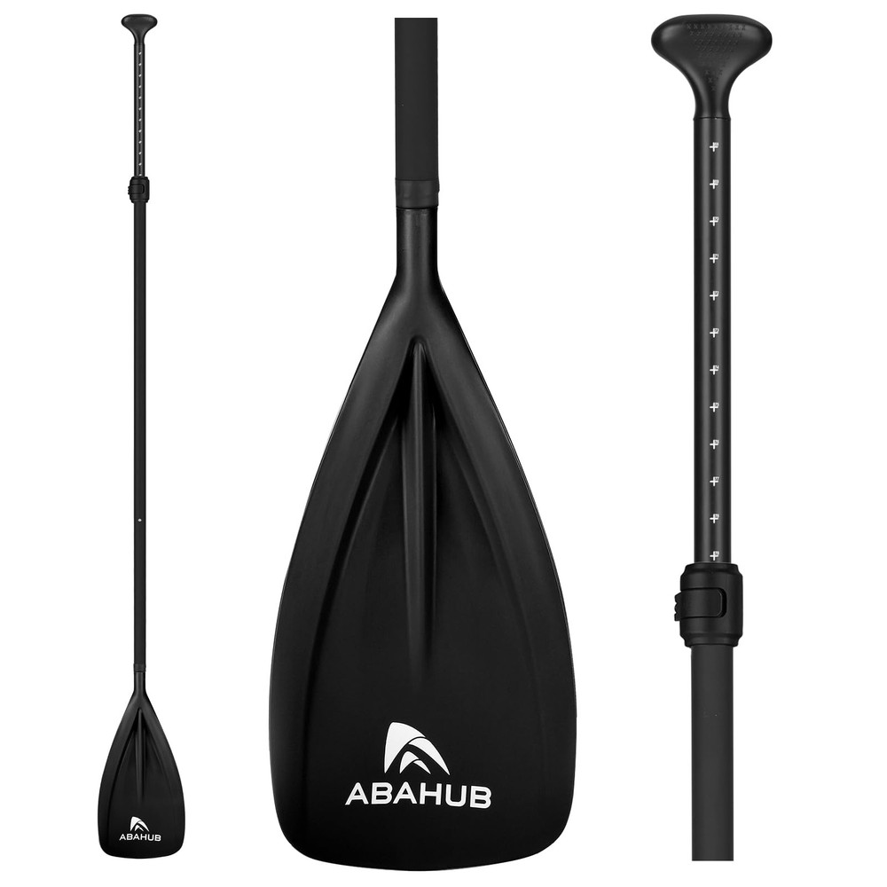 Abahub SUP Paddles - 3 Piece Adjustable Stand up Paddle - Lightweight Black