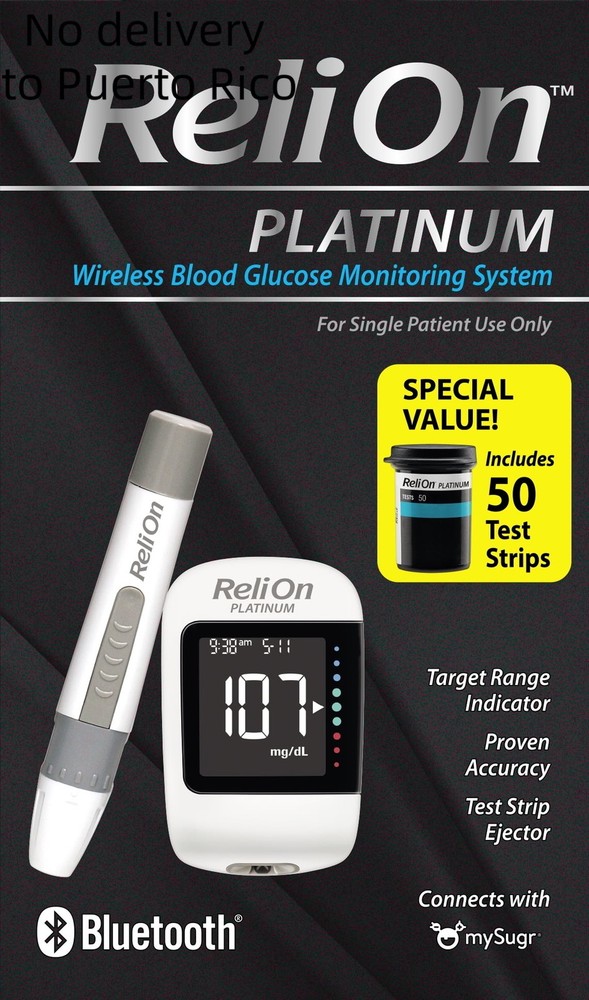 ReliOn Platinum Blood Glucose Meter Kit