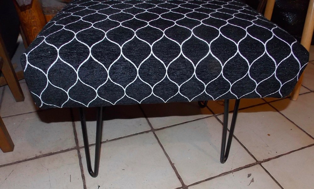 Black Mid Century Footstool / Stool (RP-FS103)