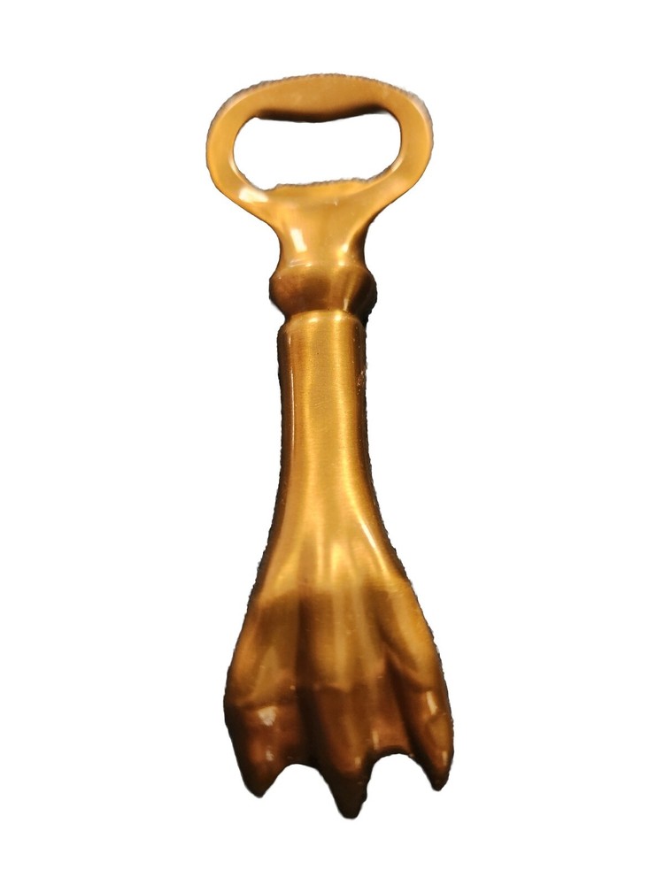 Vintage Solid Brass 4 1/2" Claw Bottle Cap Opener Beer