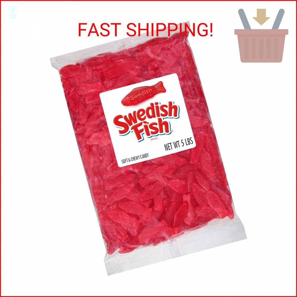SWEDISH FISH Soft & Chewy Candy, Bulk Candy, 5 lb