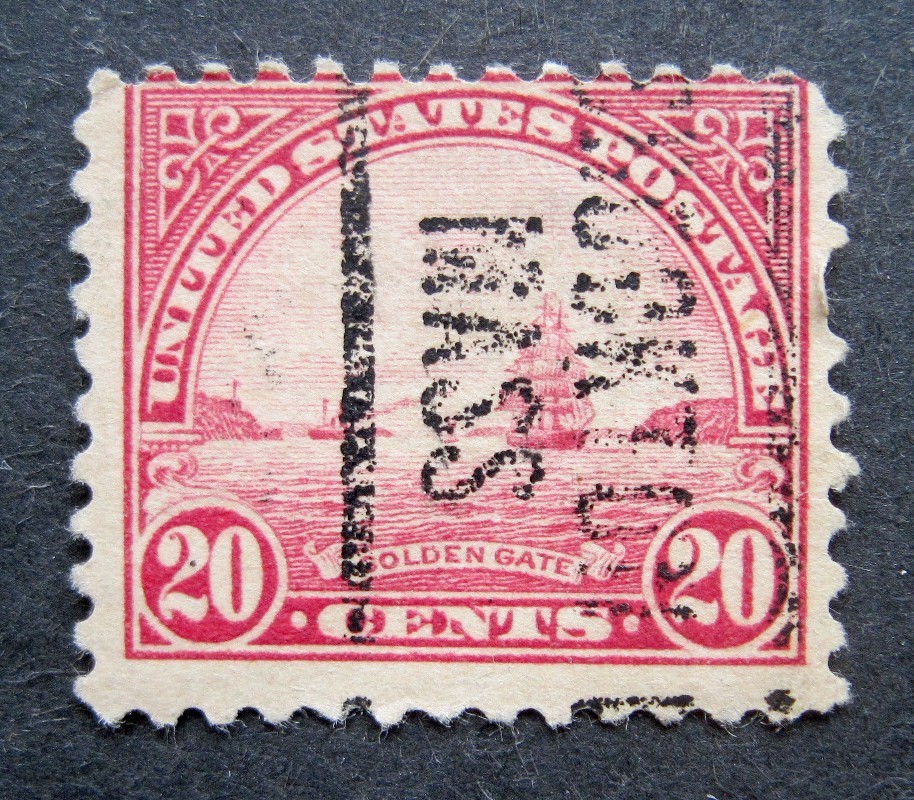 Sc # 567 ~ 20 cent Golden Gate Issue, Precancel, BROCTON MASS