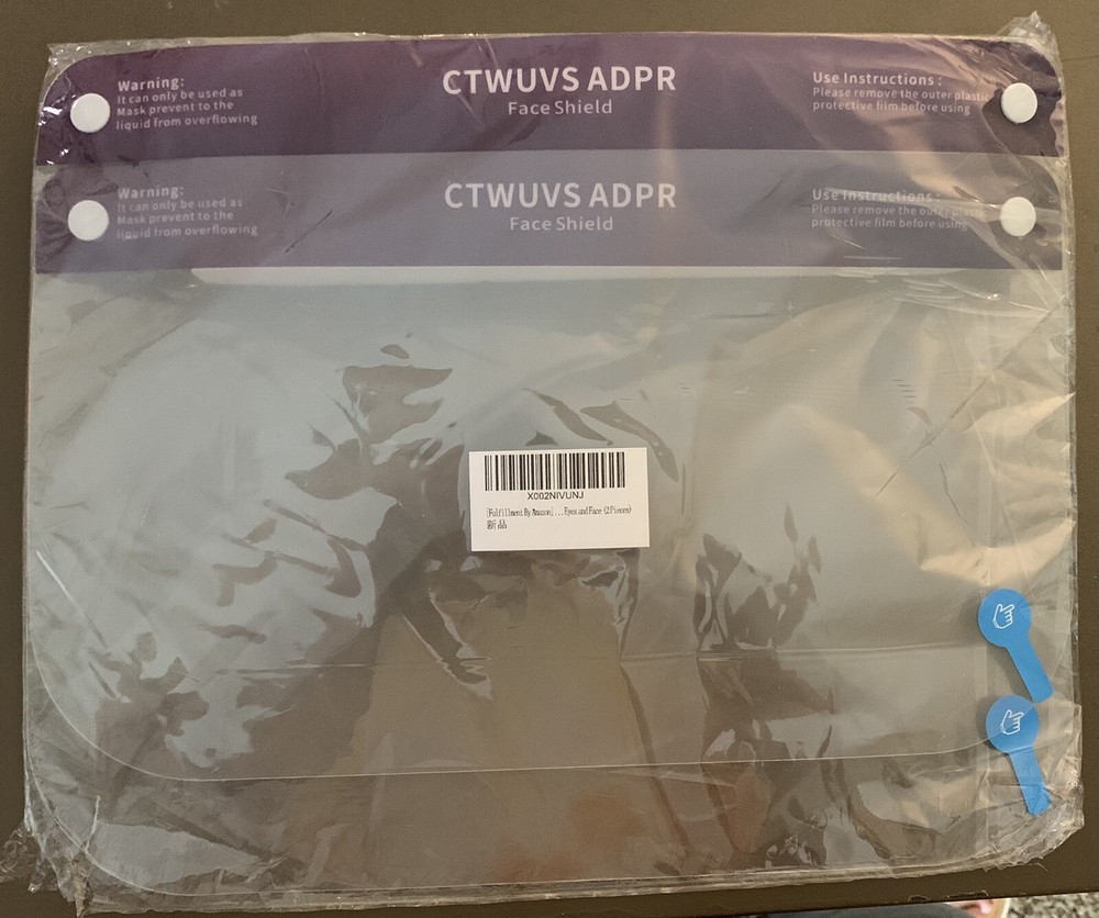 Pack of 2 Face and Eye Shield ~ Clear