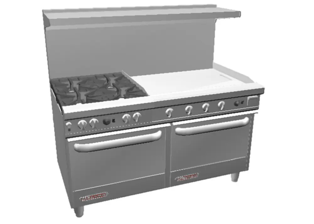 Southbend S60AA-3GL S-Series 60" 4 Burner Range w/ 36" Left Side Manual Griddle