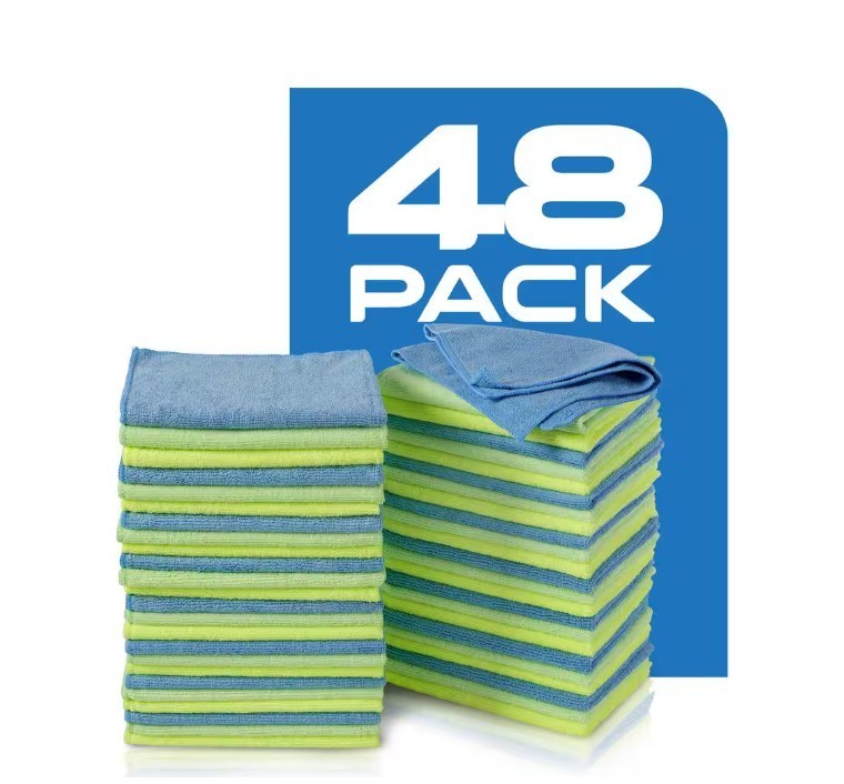 HYPOALLERGENIC Microfiber Cleaning Cloths 48-Pack | Lint-Free Towels | 48-PACK