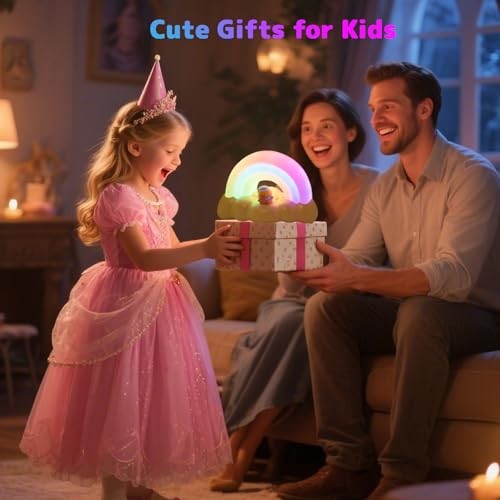 Rainbow Night Light for Kids, Cute Rainbow Light with 3 Lighting Modes & Yellow