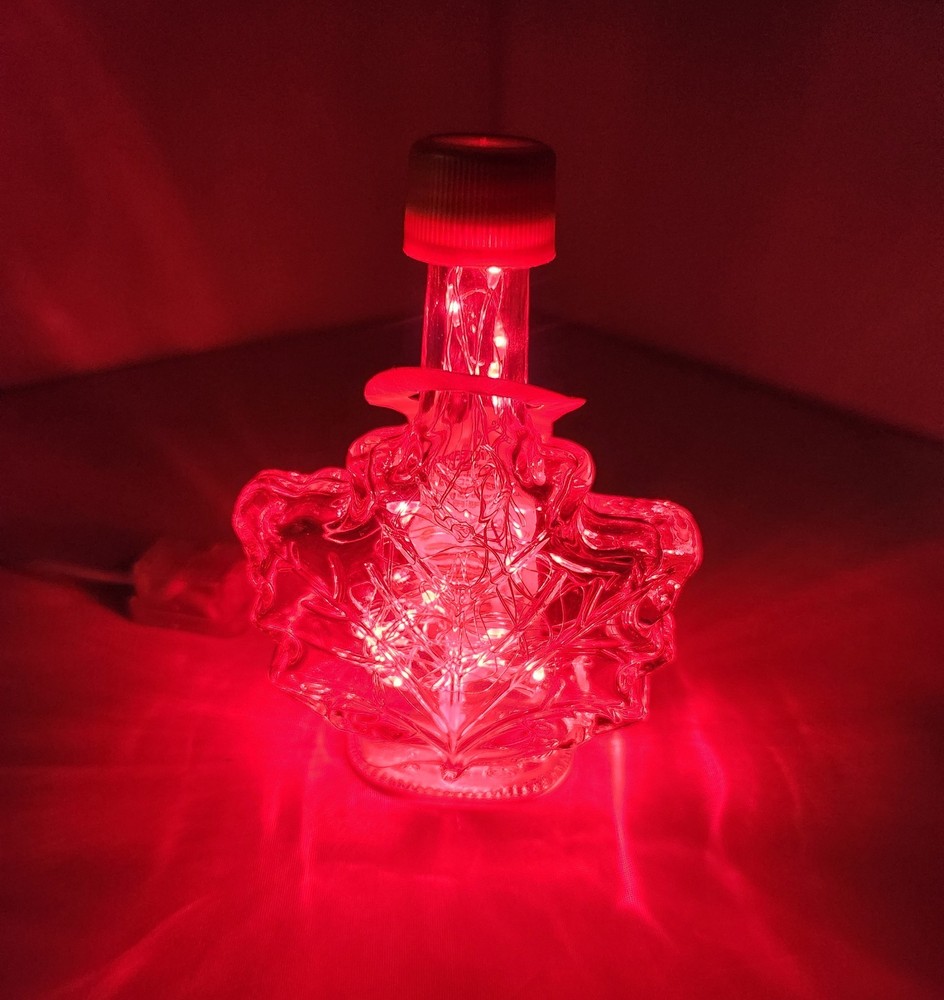 USB Lighted (RED) Maple Leaf (Maple Syrup) Bottle
