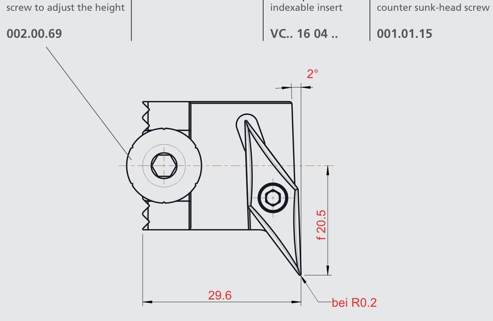 GRAF Insert Holder RH for Copy Turning R37 12.0449