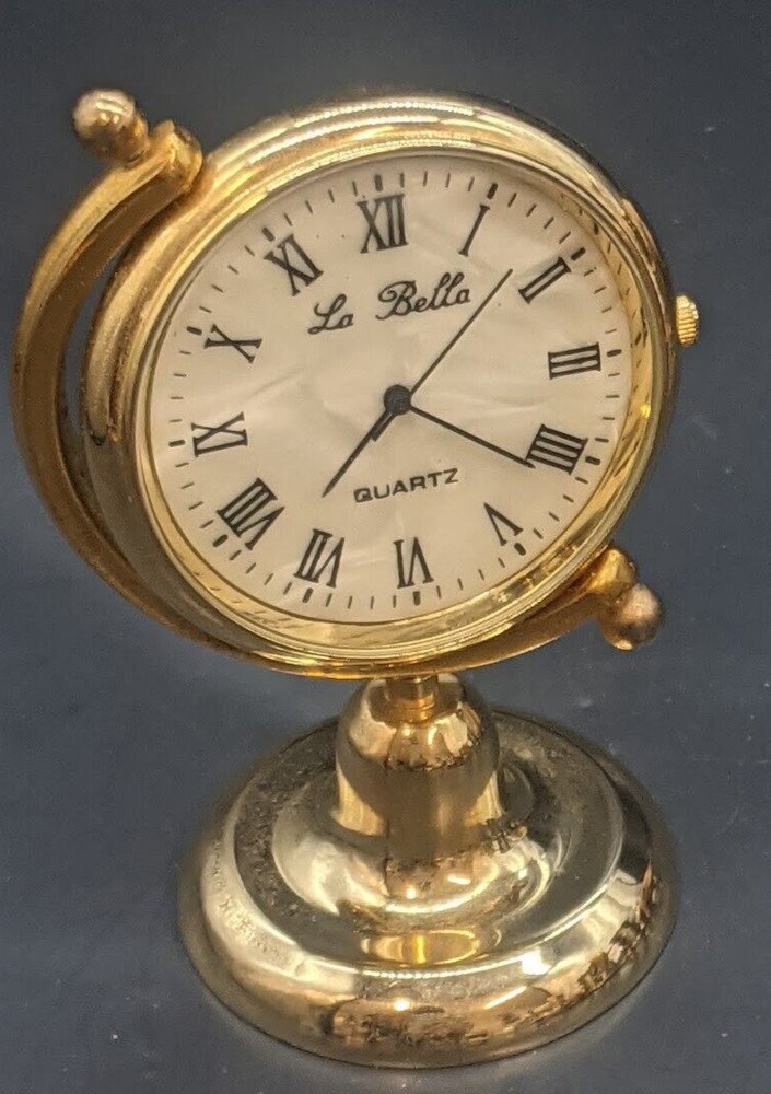 Golden Globe Mini Clock With Base