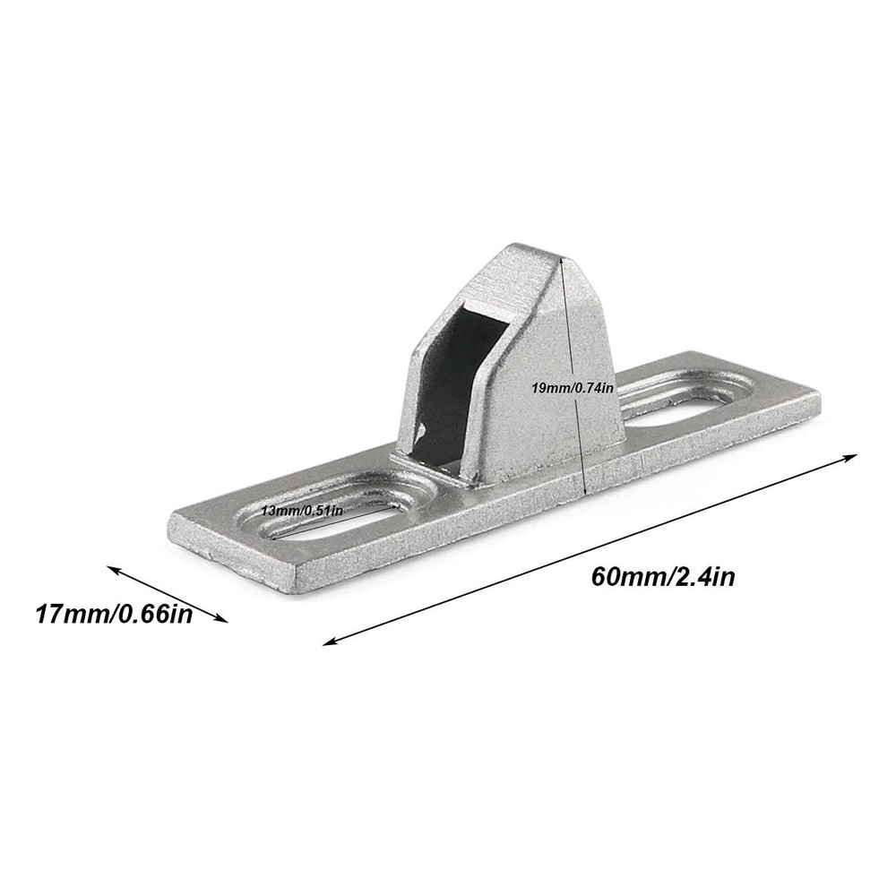 E-outstanding 2 Pcs Sliding Door Keeper Glass Lock Silver