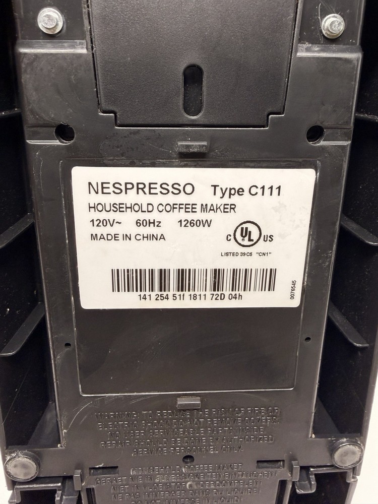Nespresso CitiZ Espresso Machine, Type C111, 1260 W Thermal Chrome