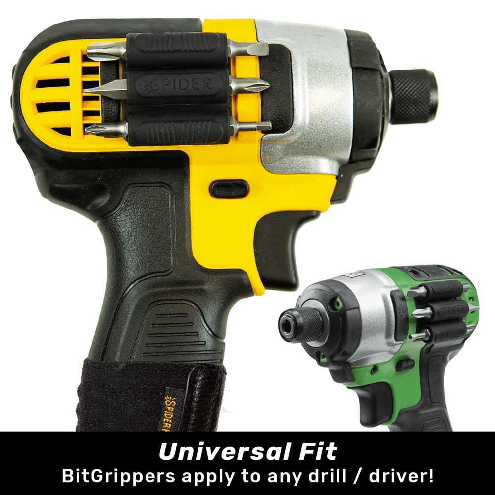 BitGripper v2 - 4-Pack - Strong 3M Adhesive Drill Holster & Driver Bit Holder!