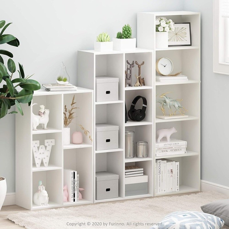 Modern 5 Cube Bookshelf Sturdy Engineered Wood Storage Unit Home Office New