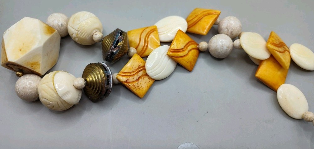 Vintage Chunky Beaded Designer Necklace 19"