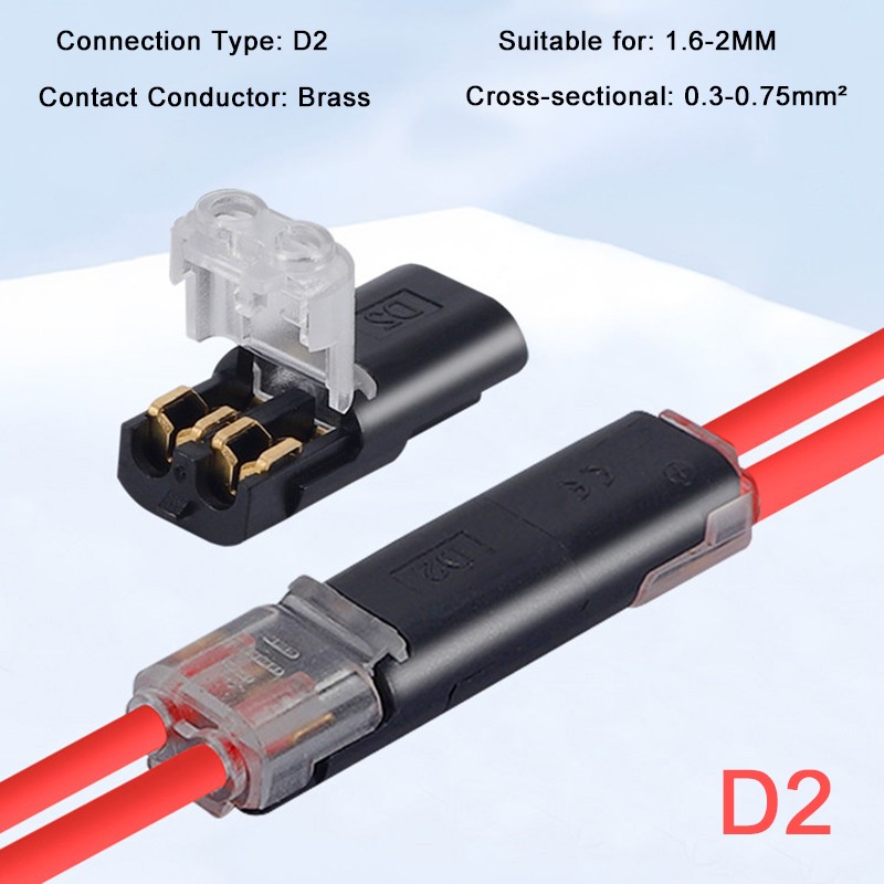 2 Pin / 3 Pin Quick Splice Crimp Terminal Pluggable Electrical Cable Connectors