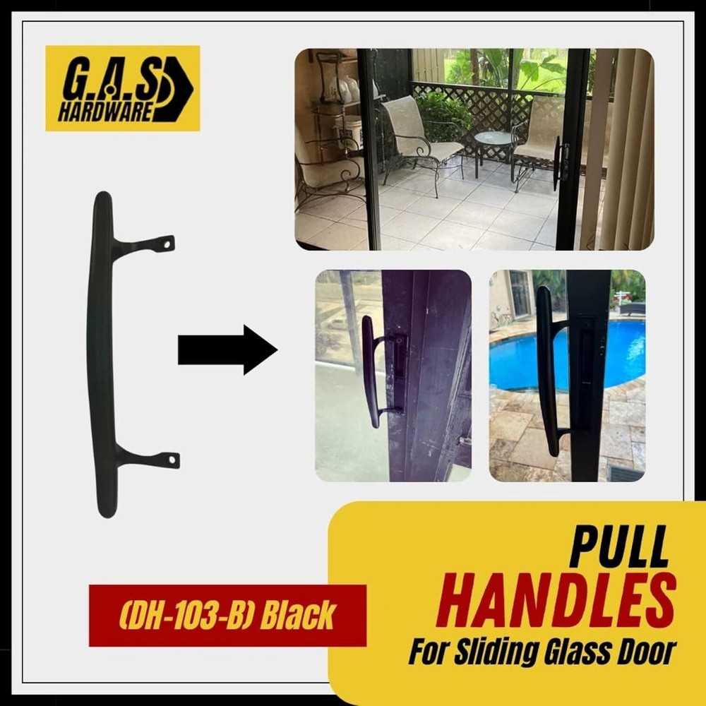 Pull Handle for Sliding Doors, 6-5/8" Hole Space | Sliding Glass Door Handle Set