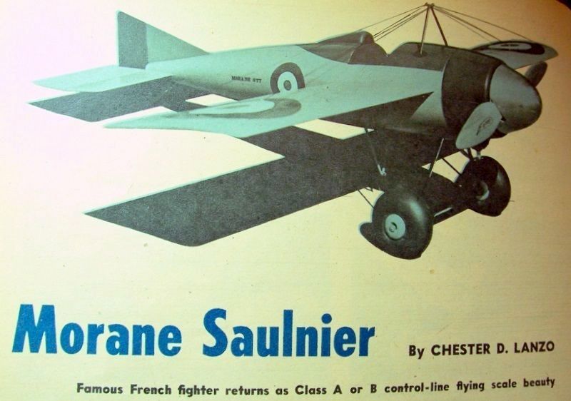 MORANE SAULNIER PLAN + CONSTRUCTION ARTICLE 1/2A UC Scale Model Airplane