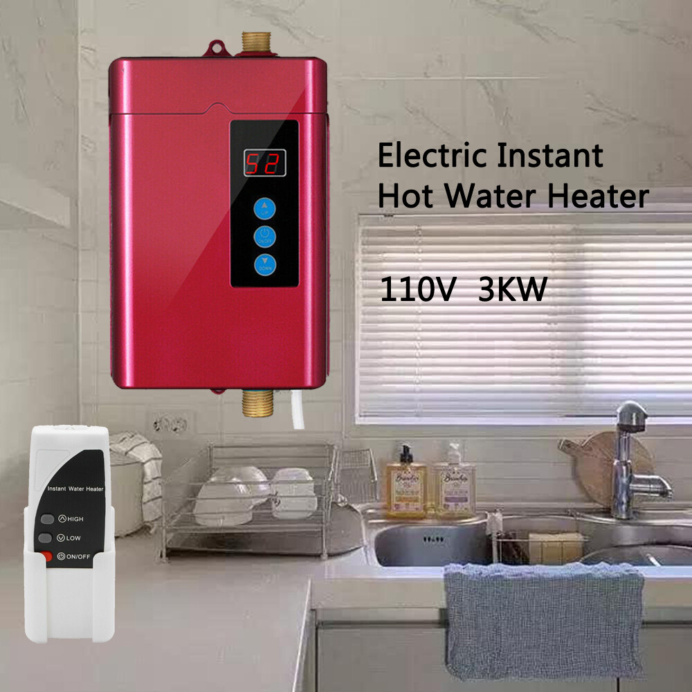 Electric Instant Water Heater-110V 3KW for Kitchen/Bathroom Use 28-55°C Mini