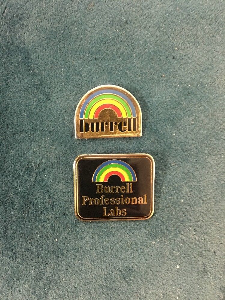 BURRELL PROFESSIONAL LABS LAPEL HAT PIN X 2