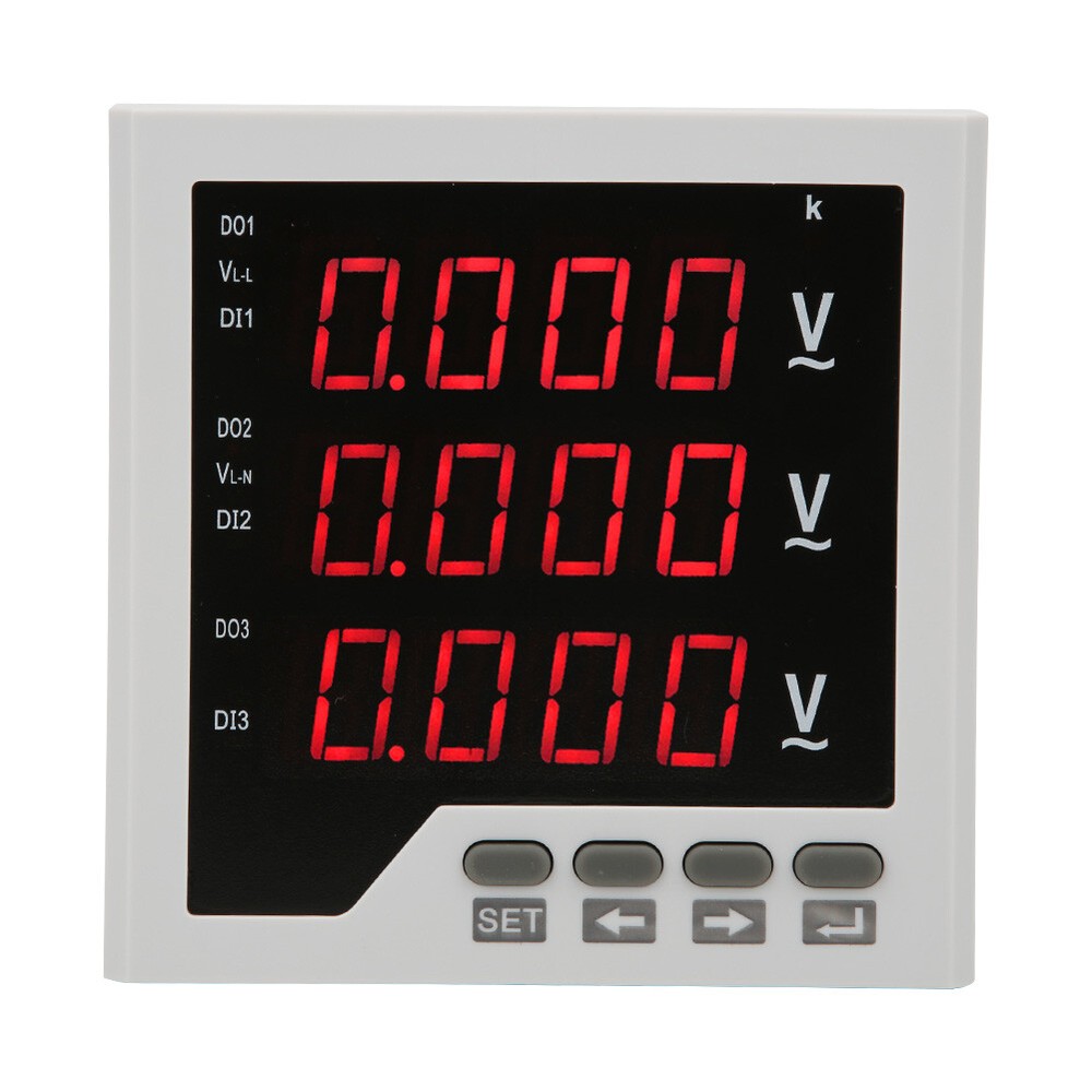 DTM-AV96 3 Phase Voltage Meter Programmable LED Digital Voltmeter AC 450V