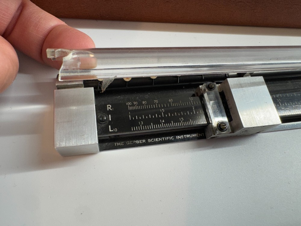 VTG Gerber Variable Scale TP007100B Engineering Slide Rule & Leather Case READ