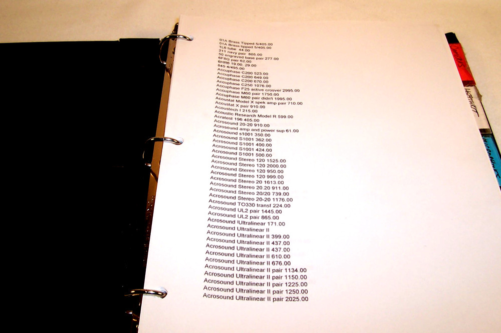 Massive ANTIQUE & HIGH END AUDIO PRICING MANUAL