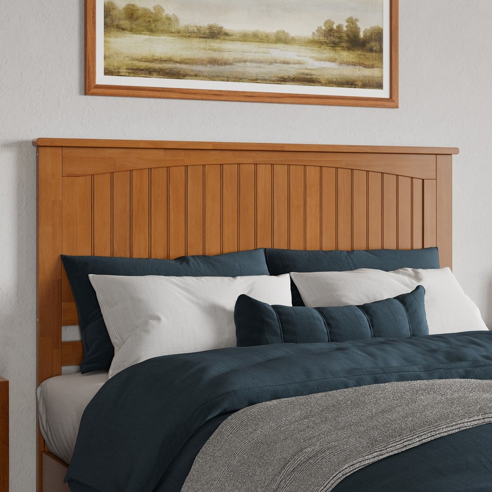 AFI Nantucket Queen Coastal Solid Wood Panel Headboard in Light Toffee