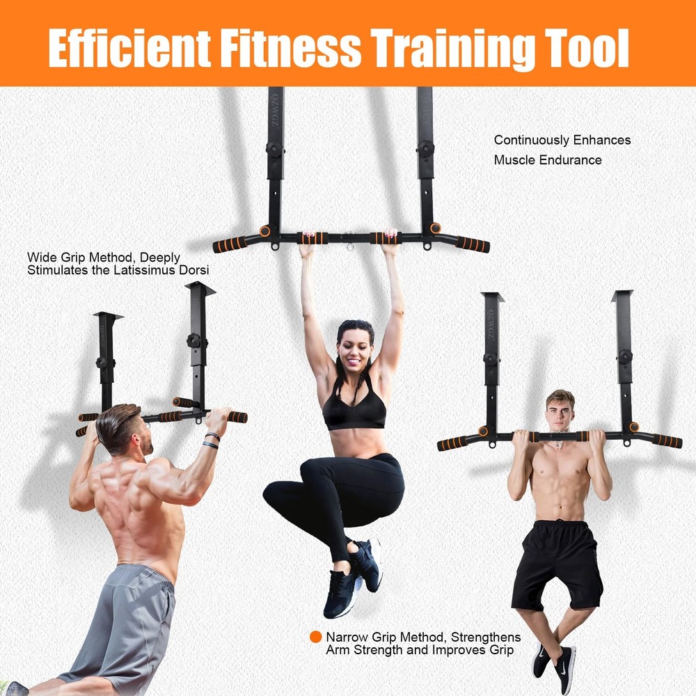 Height Adjustable Pull Up Bar, Heavy Duty Pull Up Bar, BarMount, Ceiling Moun...