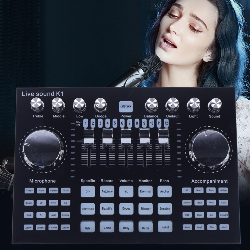 Audio Mixer Sound Board Console with 27 Sound Effects, USB Bluetooth Input