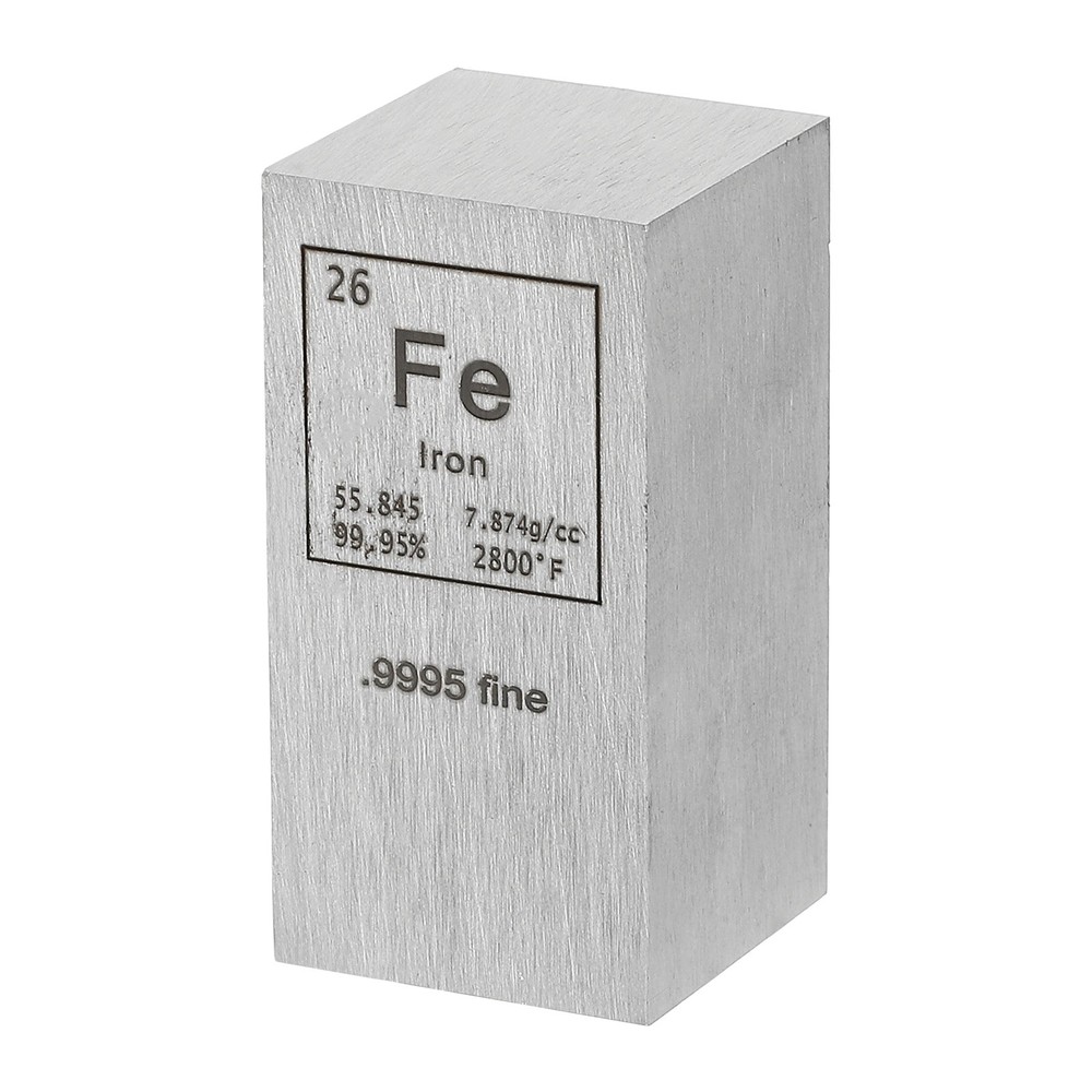 Iron Cube 1x1x2" Fe Density Stick High Density Element Rod