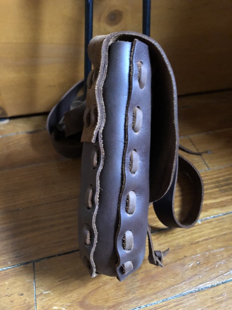 Handcrafted brown Leather Bag, muzzleloading hunting possible bag,black powder