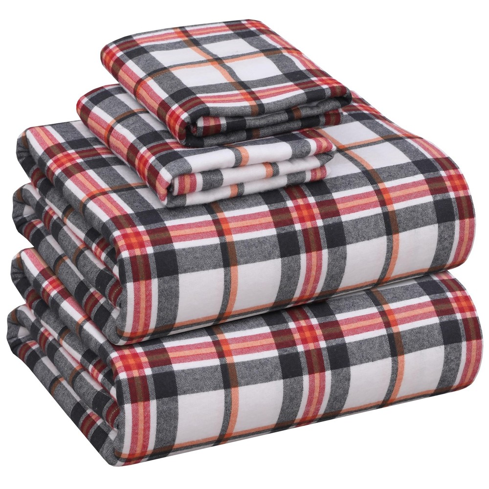 ZOYER Flannel Sheets Queen Size - 100% Cotton Double Brushed Bed Sheets, Deep...