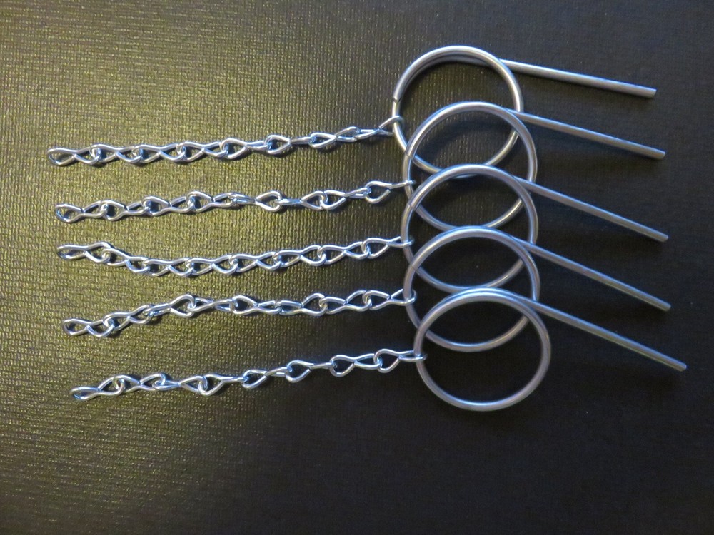 🔥🧯 5-FIRE EXTINGUISHER LOCK (LARGE LOOP) W/CHAINS SAFETY PULL PINS. 🔥🧯