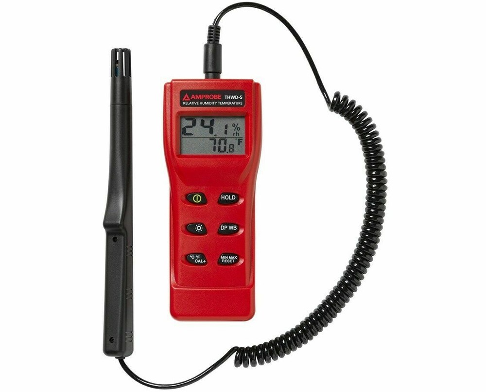 Amprobe THWD-5 / THWD5 Relative Humidity & Temperature Meter w/ Flexible Probe