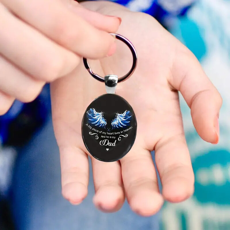 Oval Keychain Dad In Heaven