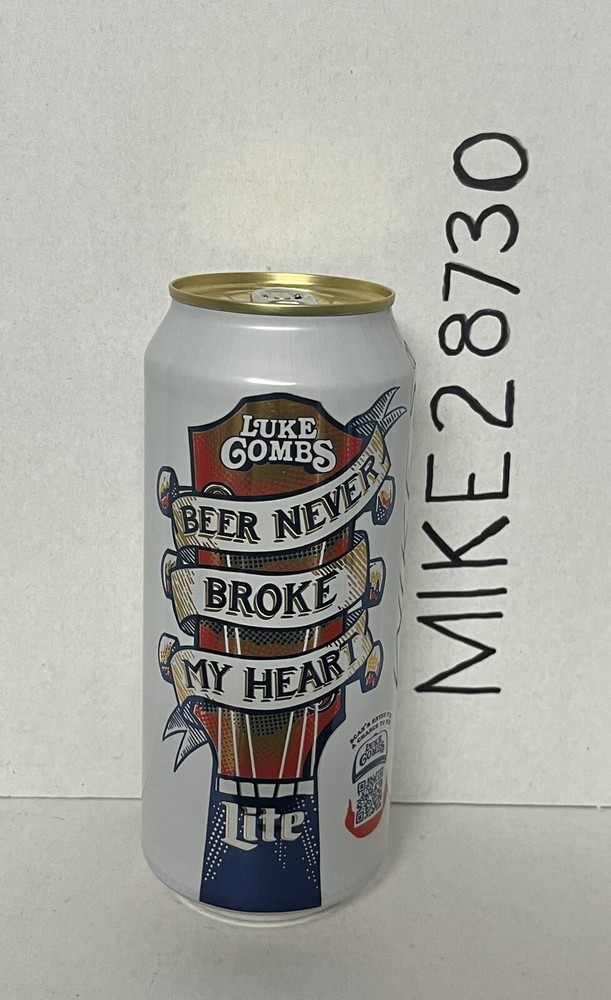 1 Empty 16oz Miller Lite Luke Combs Can Bottom Open