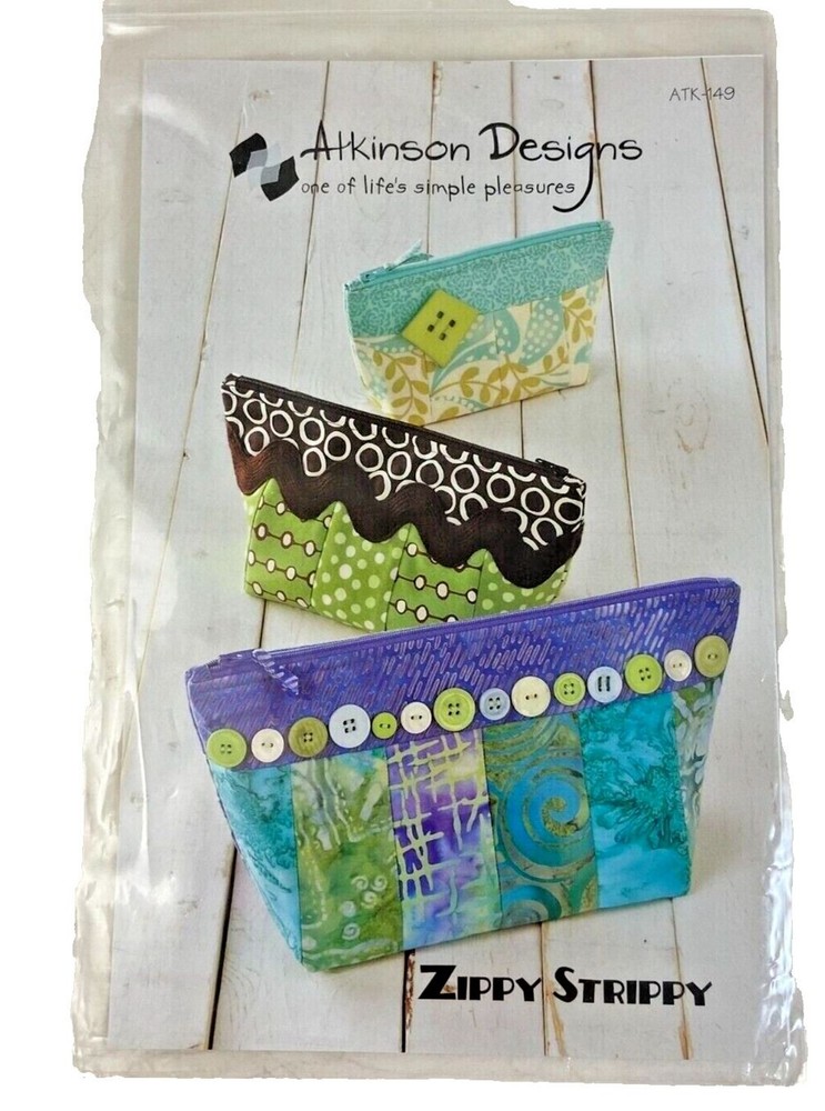 #7467 Atkinson Designs Zippy Strippy Easy Bag sewing pattern