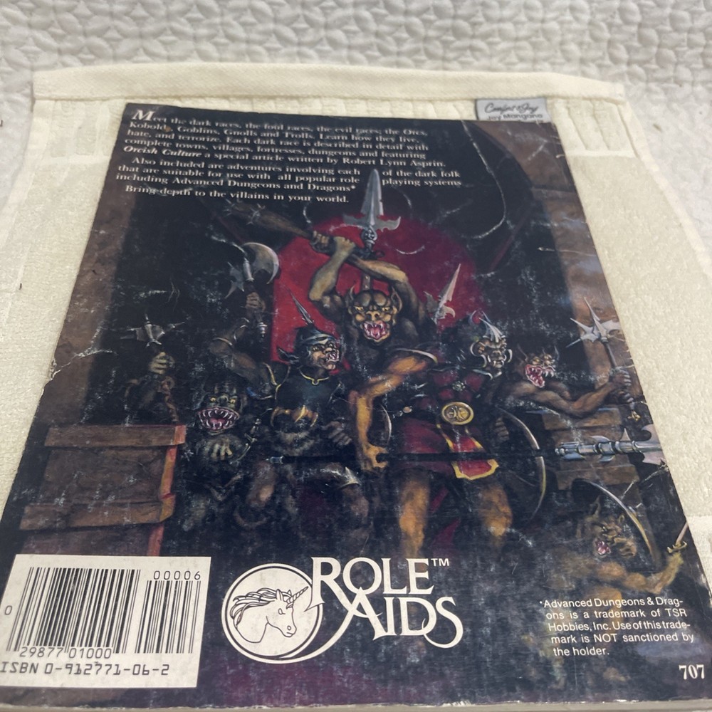 Advanced Dungeons & Dragons Dark Folk Role Playing Book