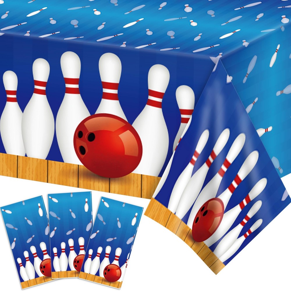 3 Pcs Bowling Tablecloth Plastic Table Covers Bowling Tablecloth Disposable T...