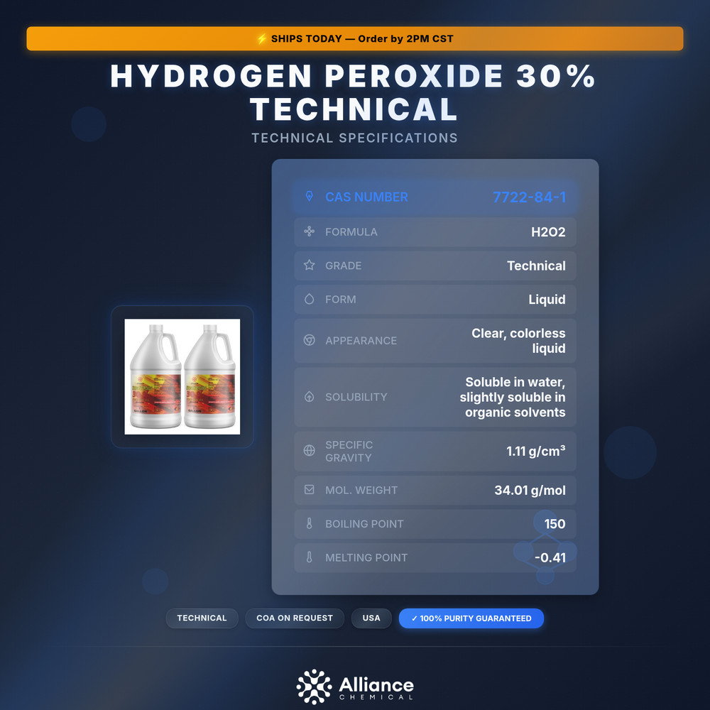 Hydrogen Peroxide 30% Technical - 2 Gallons