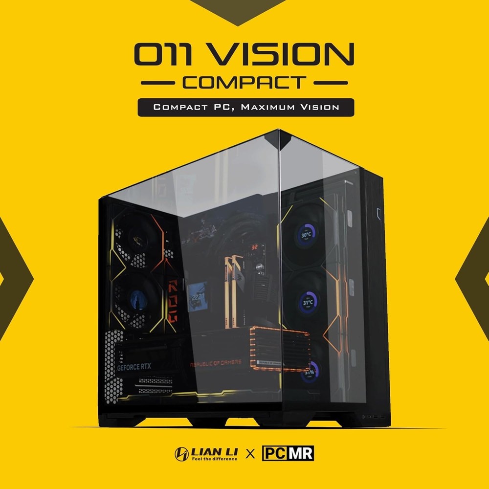 O11 Vision Compact ATX Computer Case: Tempered Glass & Back Connect Support