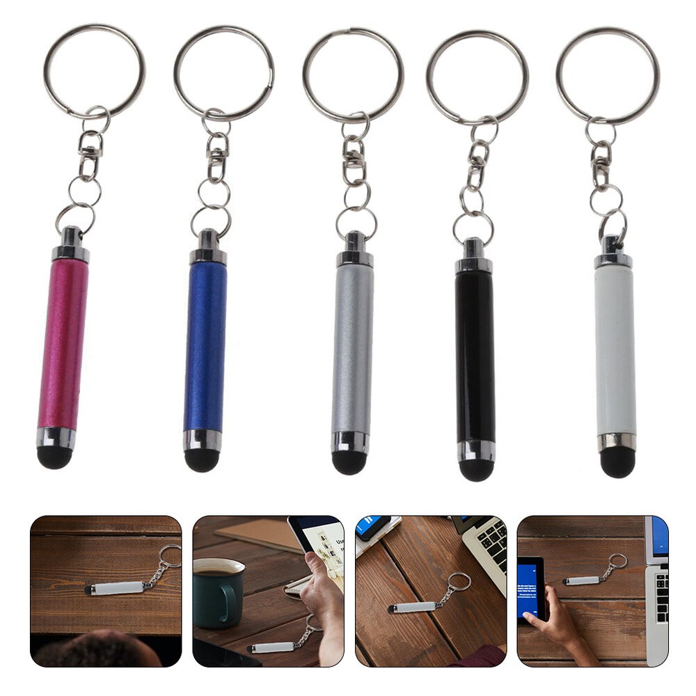 5 Pcs Keychain Stylus Touch Screen Pen for Smartphone with Keyring