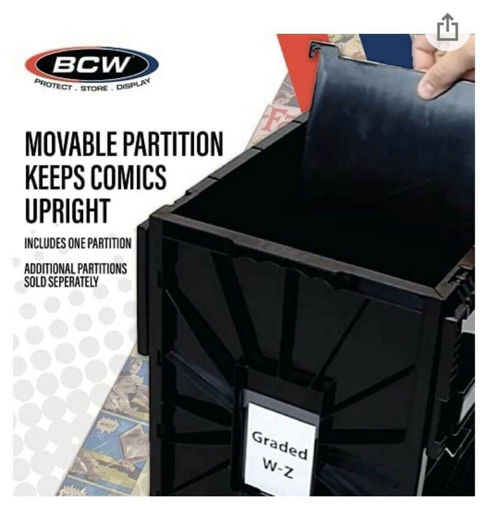 2X BCW Graded Certified Comic Book Storage Plastic Bin Stackable Box Heavy Duty