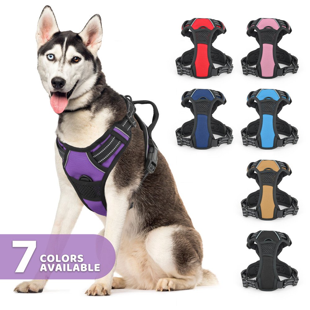 Comfortable Reflective No Pull Pet Dog Harness w/ Control Handle for Large Dogs