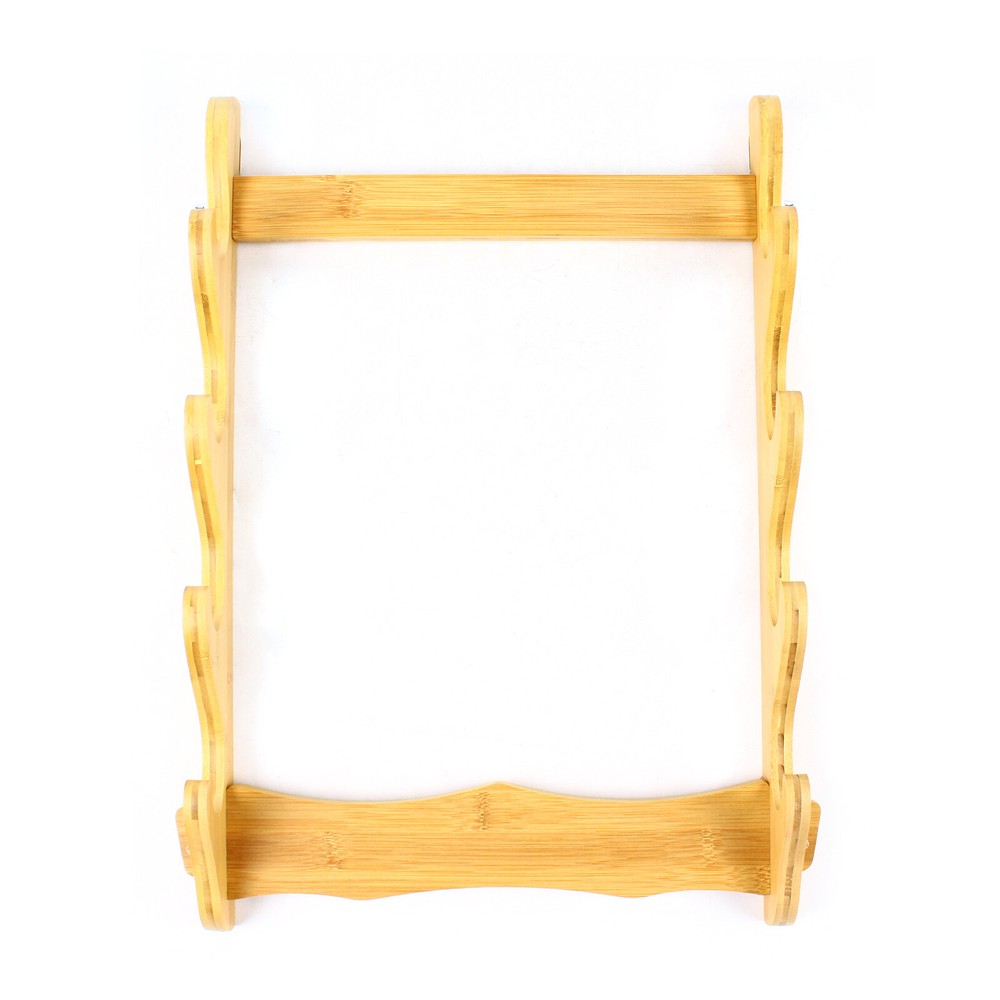 4-Layer Bamboo Mount Display Stand Wall-Mounted Display Rack Sword Mount Stand