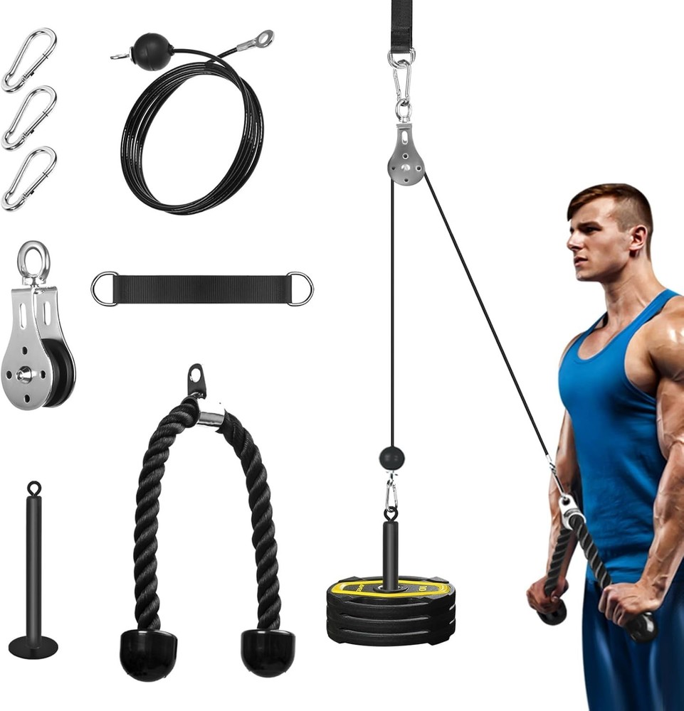 Pulley System for Home Gym, Cable Pulley System Gym for LAT Pulldown Cable Ma.