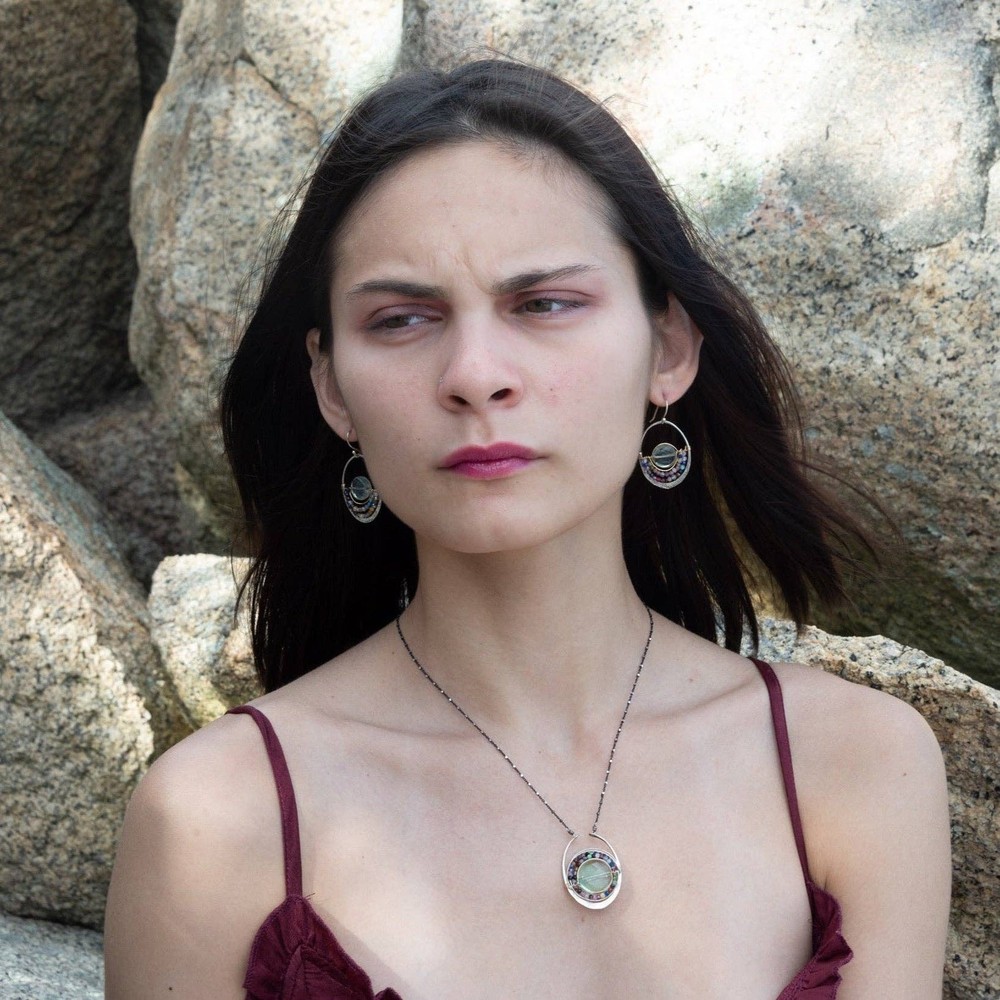 Fluorite Mixed Gemstone Pendant Necklace